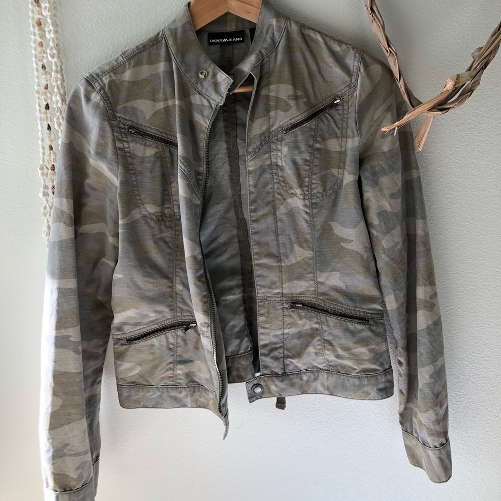 DKNY Jeans Camo biker style jacket